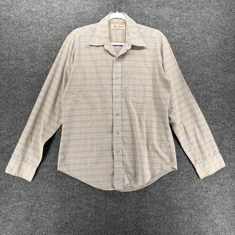Jordan Christopher Shirt Mens M Blue Plaid Button Up Casual Western Rodeo Farm